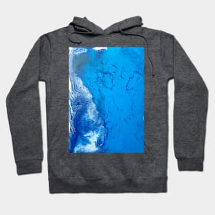 Aerial view ocean waves acrylic painting Hoodie